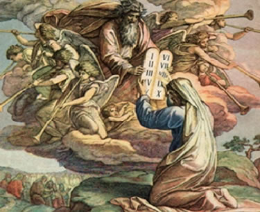 Mose erhält die 10 Gebote